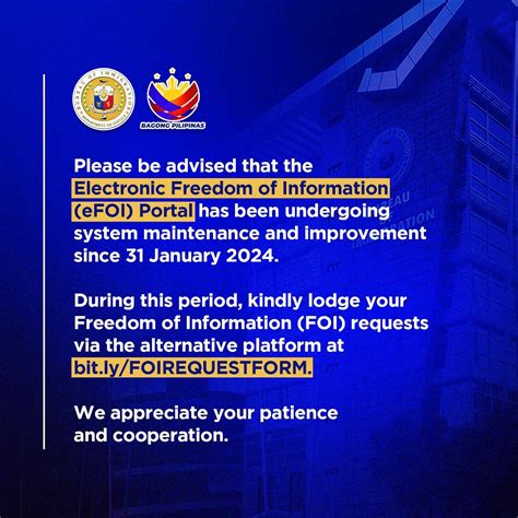 foi agency login|eFOI portal maintenance in progress.